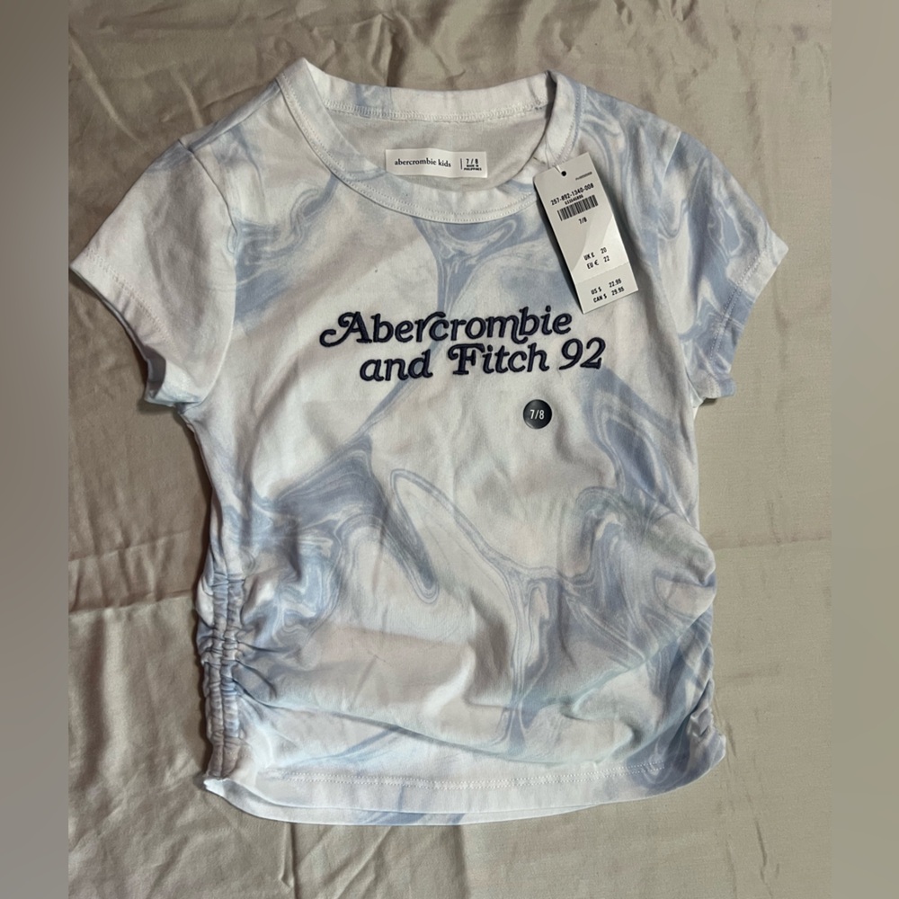 A&F Girls rib ruched SS. NWT. Sz 7/8
